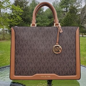 MICHAEL Michael Kors Brown and Tan Satchel